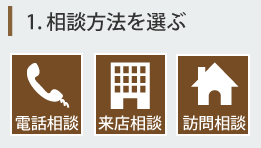 電話相談・来店相談・訪問相談